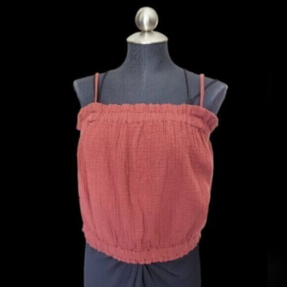 Anthropologie April Gauzy Tank Crimson Sz XL